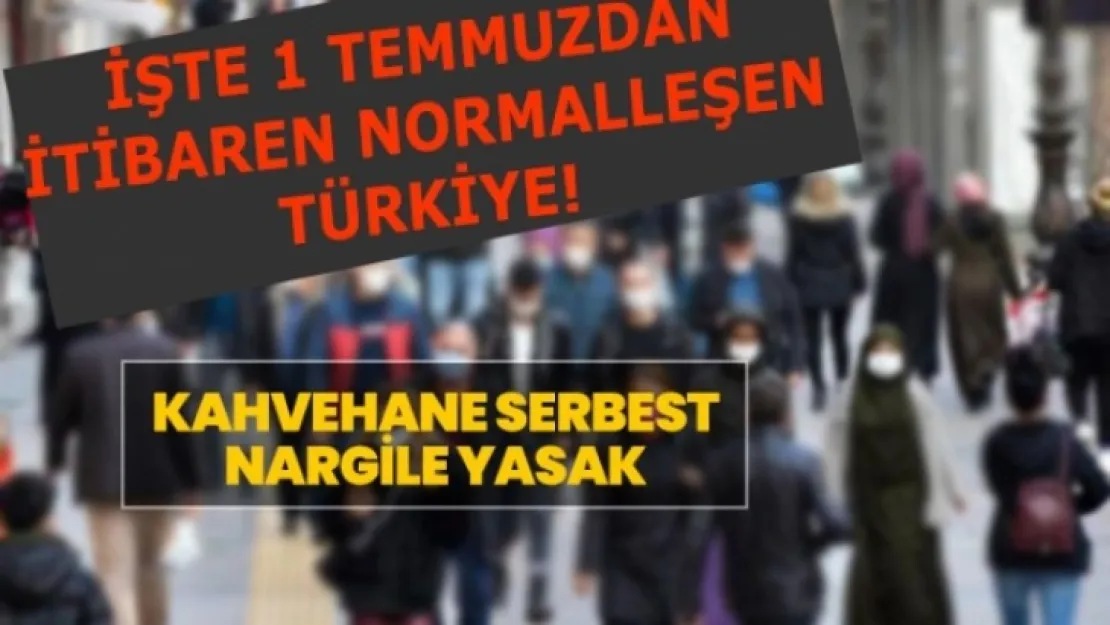 1 Temmuz'dan itibaren normalleşecek olan Türkiye