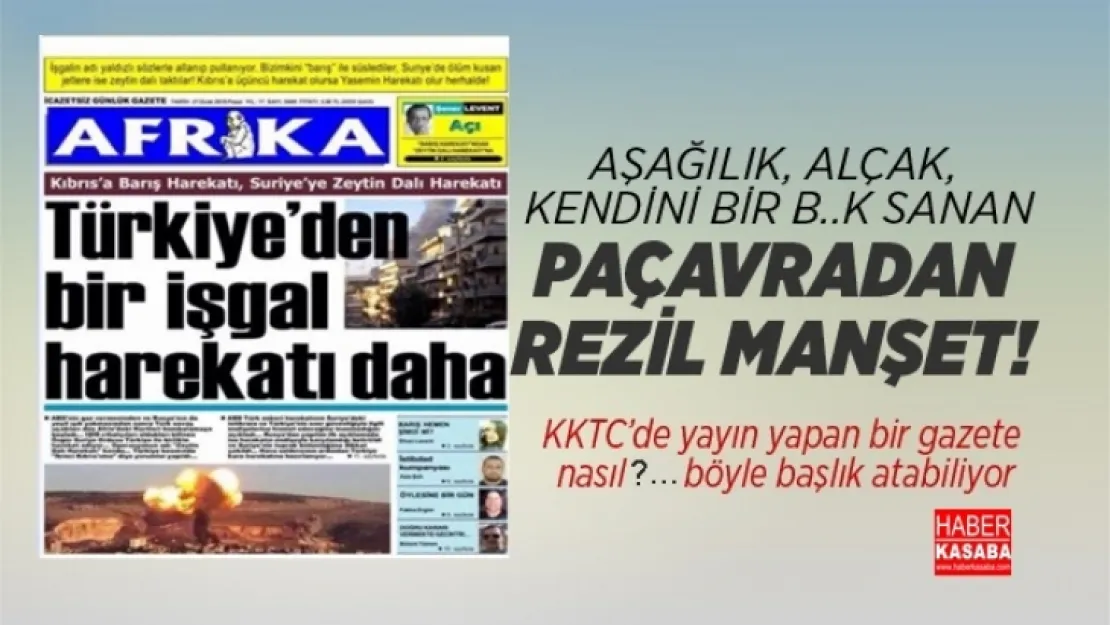 KKTC'de yayın yapan Afrika paçavrasının rezil manşeti!