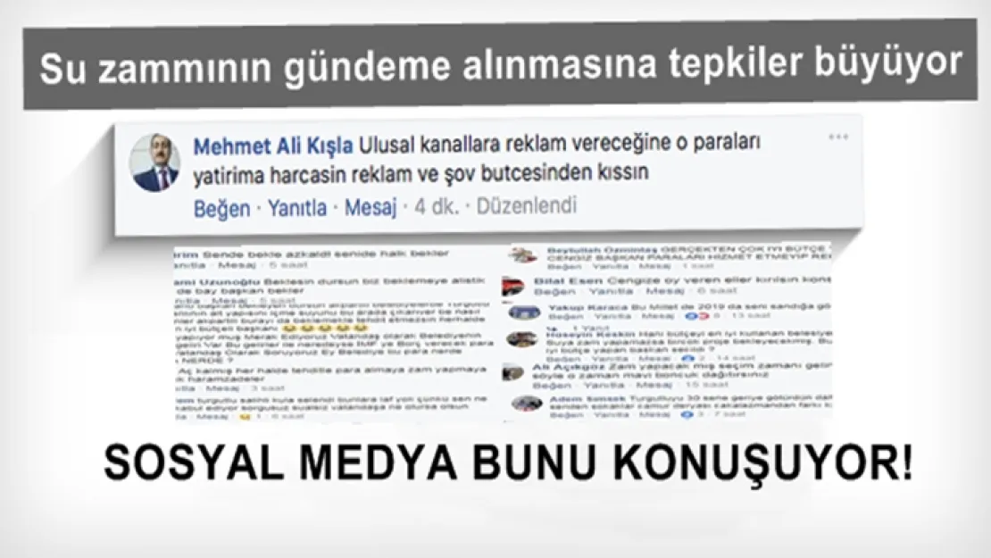 Su zammının gündeme alınmasına sosyal medyada tepkiler büyüyor