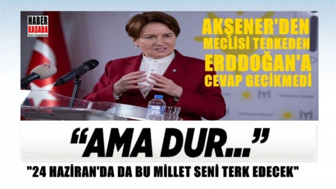 Akşener'den Meclis'i terk eden Erdoğan'a cevap gecikmedi
