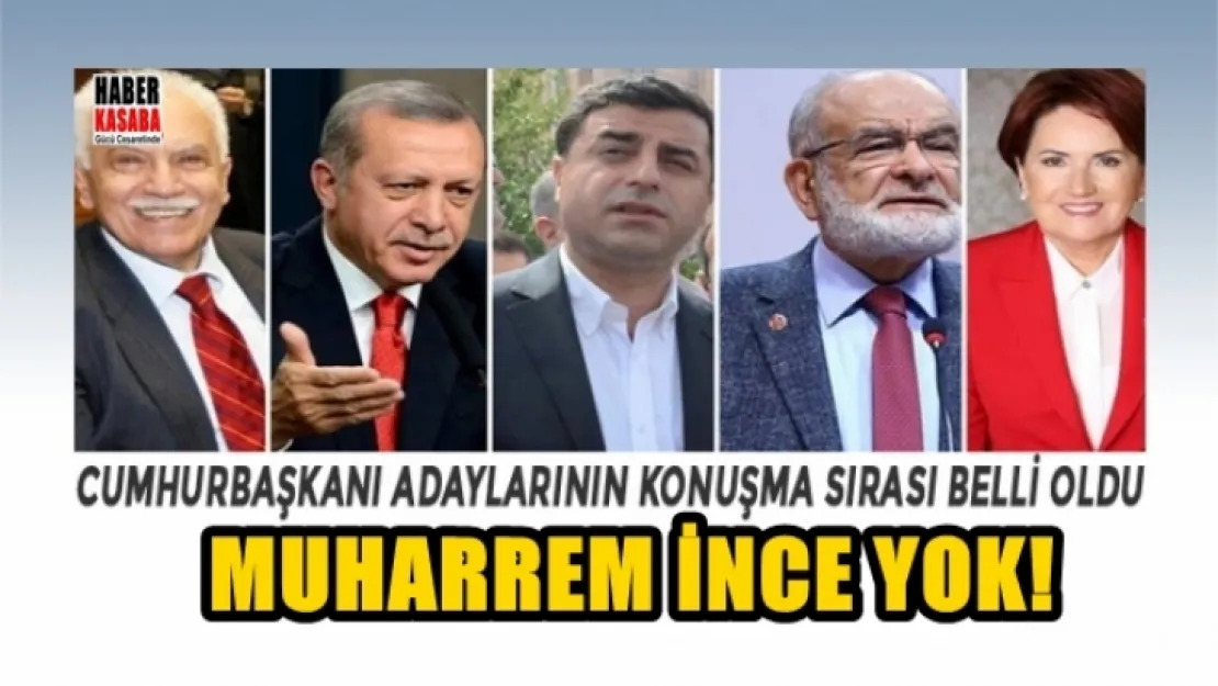 TRT'deki propaganda konuşması için çekilen kura da Muharrem İnce'ye yer verilmedi