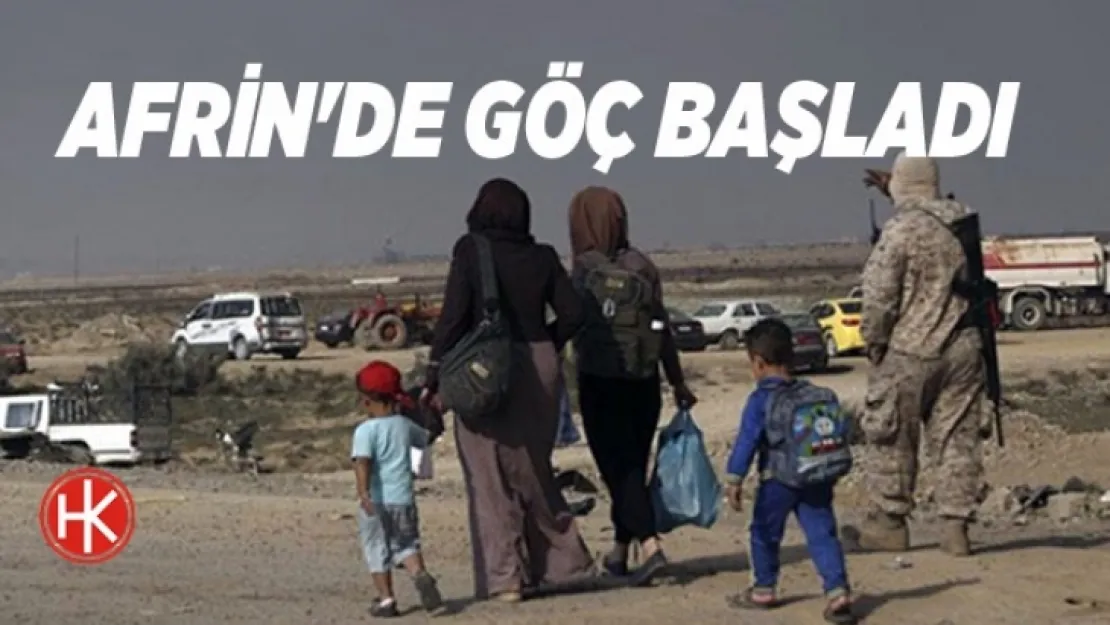 Afrin'de, siviller küçük gruplar halinde göçe başladı