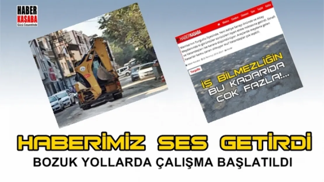 Turgutlu Belediyesi Bozuk Yollara Kayıtsız kalmadı!