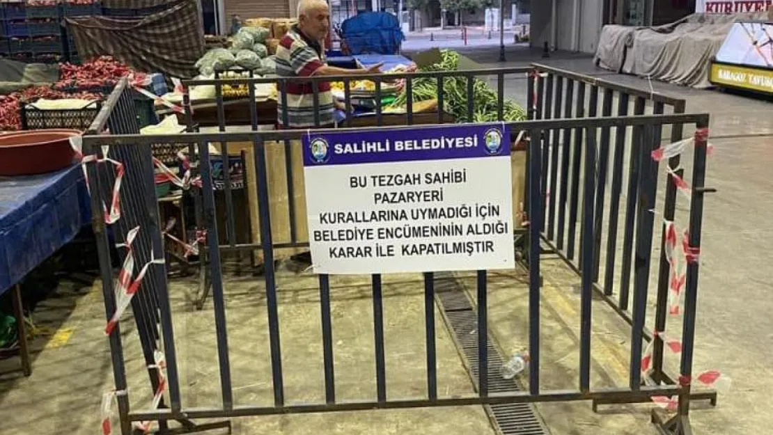 Salihli Belediyesi'nden Pazaryeri Kurallarına Uymayan Tezgâh Sahiplerine Ceza