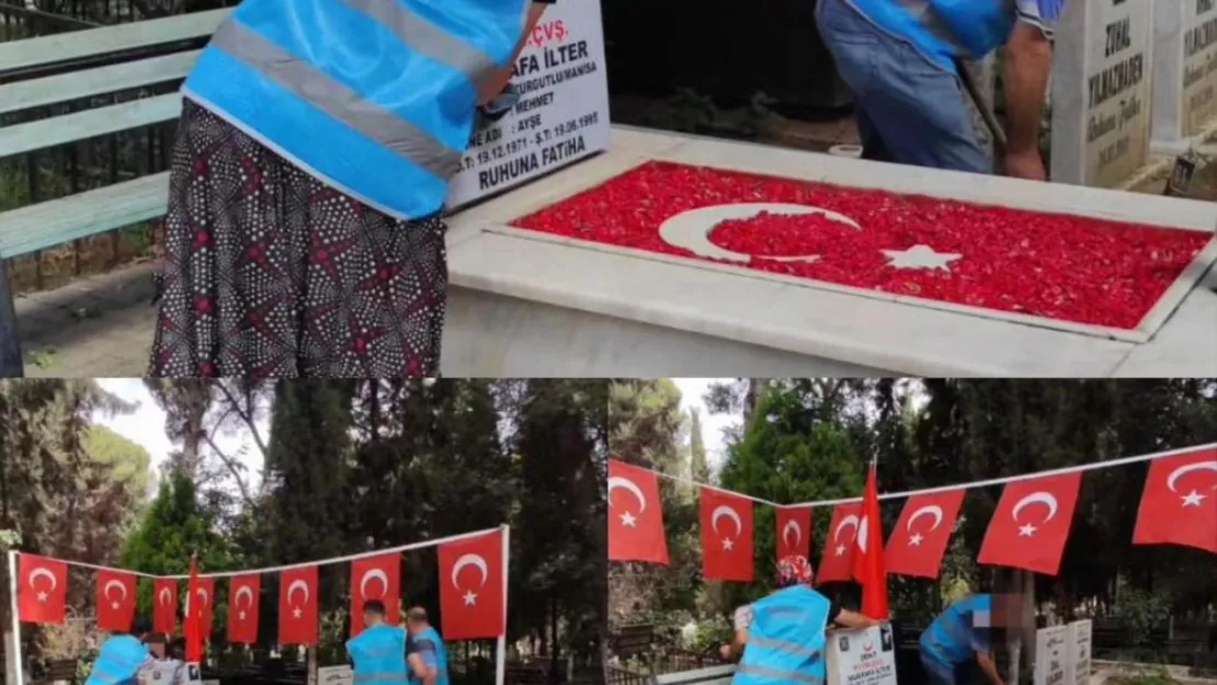 Turgutlu'da Şehitlik ve Camilerde Bayram Öncesi Temizlik Çalışmaları Başladı