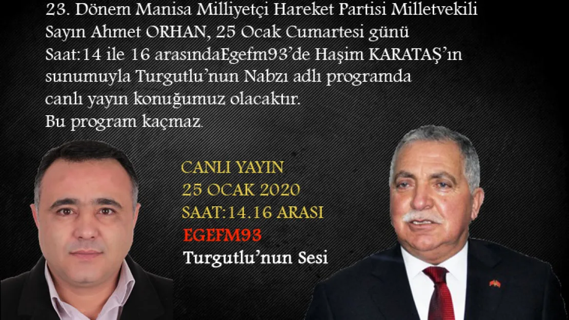 Turgutlu'nun Nabzı Cumartesi 14 ile 16 arasında Canlı Yayın Bu Program kaçmaz