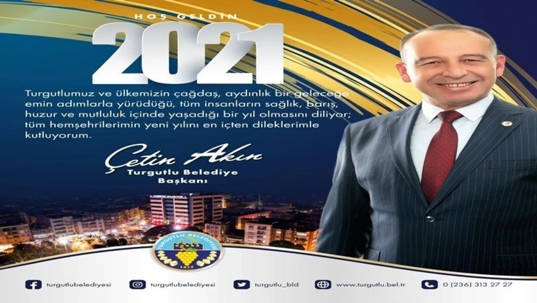 Başkan Çetin Akın yeni yıl mesajında '2021 yılını umutla, sevinçle karşılayacağız' Dedi