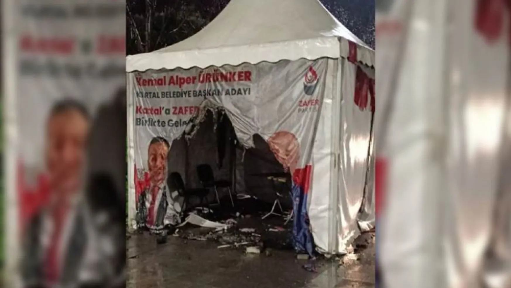 İstanbul'da provokasyon! Zafer Partisi'nin çadırları yakıldı
