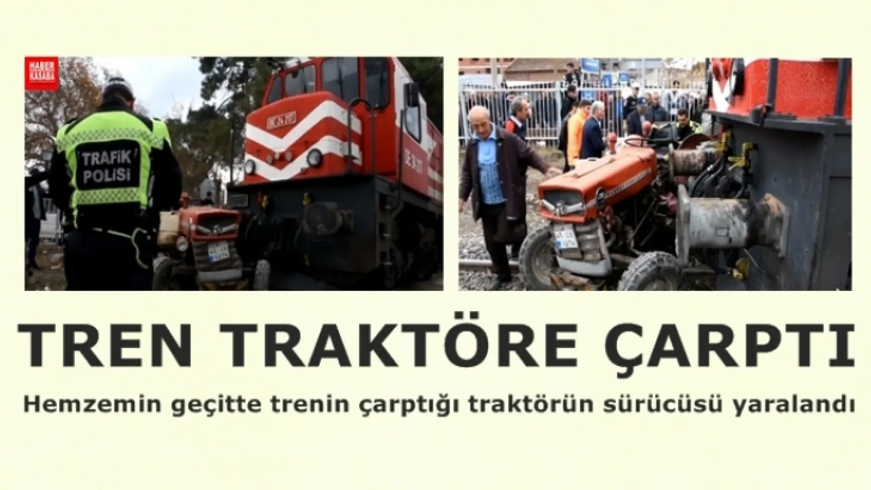 Turgutlu'da Tren Traktör'e çarptı 1 yaralı