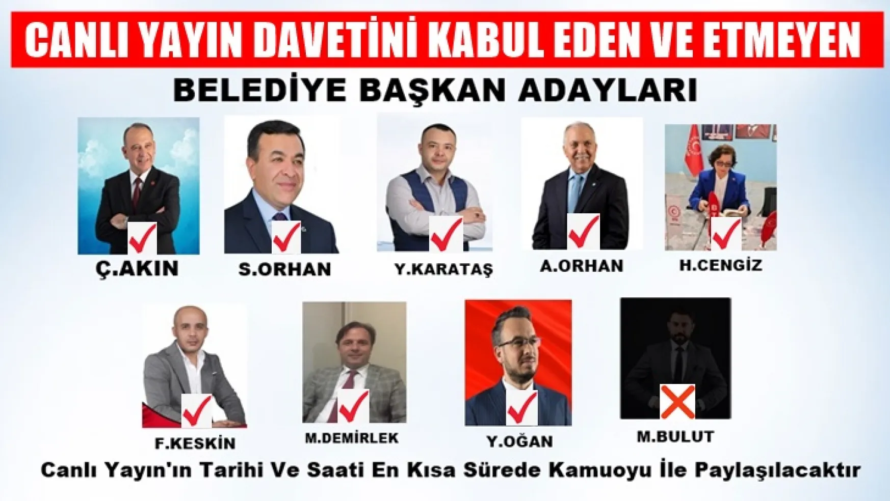 Turgutlu'da Canlı Yayın teklifini kabul eden ve etmeyen adaylar!..
