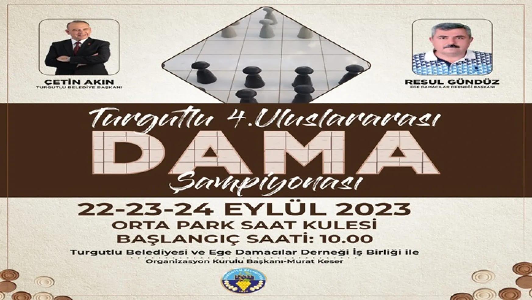 Turgutlu'da Dama Şampiyonası 22-23-24 Eylül'de
