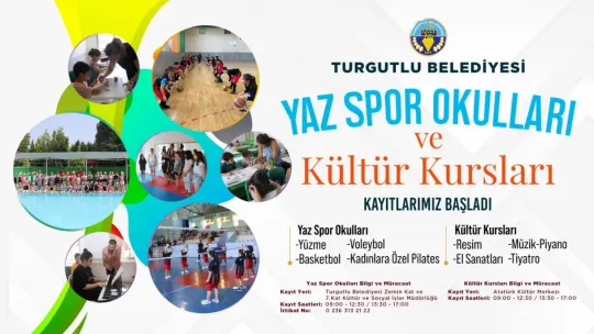 Turgutlu Belediyesi Yaz Spor Okulları ve Kültür Kurslarına Kayıtlar Başladı