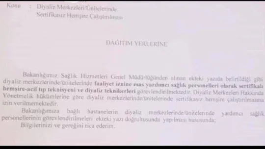 Diyaliz teknikerleri haklarını istiyor