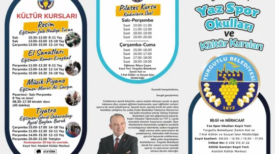 Turgutlu Belediyesi Yaz Spor Okulları ve Kültür Kurslarına Kayıtlar Başladı