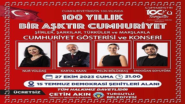 100 Yıllık Aşktır Cumhuriyet Gösterisi 27 Ekim Cuma Günü