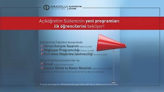 AÖF Yeni Açılan Programlarına İlk Öğrencilerini Bekleniyor