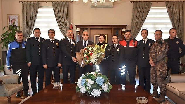 POLİS TEŞKİLATININ 172. KURULUŞ YILINDA VALİ GÜVENÇER'E ZİYARET