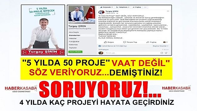 Başkan Şirin 'Vaat Değil Söz, Veriyoruz' dediğiniz, '50 proje'den 4 yılda kaç tanesini hayata geçirdiniz