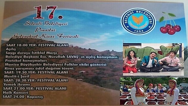 17. SELENDİ PINARLAR KİRAZ FESTİVALİ PROGRAMI BELLİ OLDU