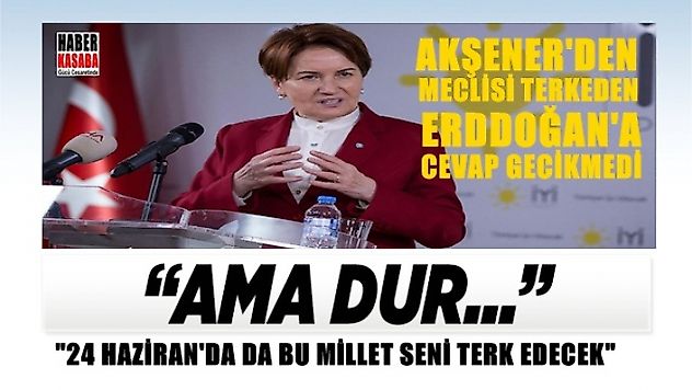 Akşener'den Meclis'i terk eden Erdoğan'a cevap gecikmedi
