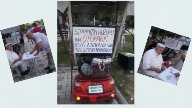 Engelli vatandaş tek başına imza kampanyası başlattı