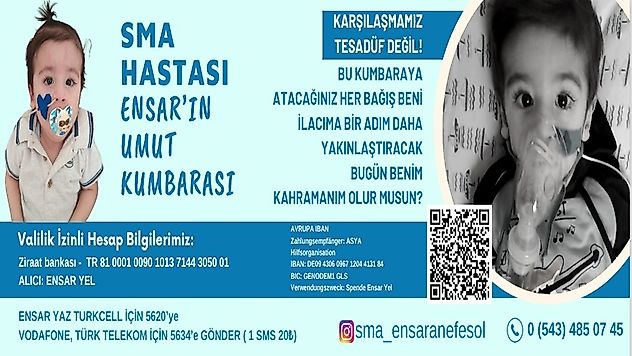 SMA hastası 15  aylık Ensar  için zaman tükeniyor