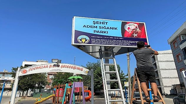 Turgutlulu Şehit Adem Sığanık Parkı Tabelası Asıldı